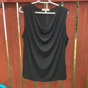 Ellen Tracy  Cowl Neck Black Wardrobe Builder Top